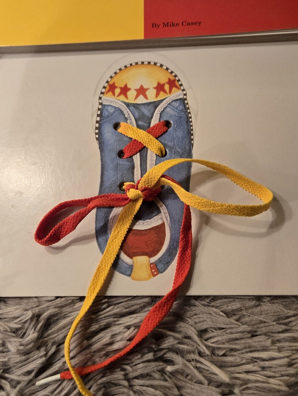 Kids Lace-Up Shoe Practice Book with Red and Yellow Laces - Picture 12 of 12